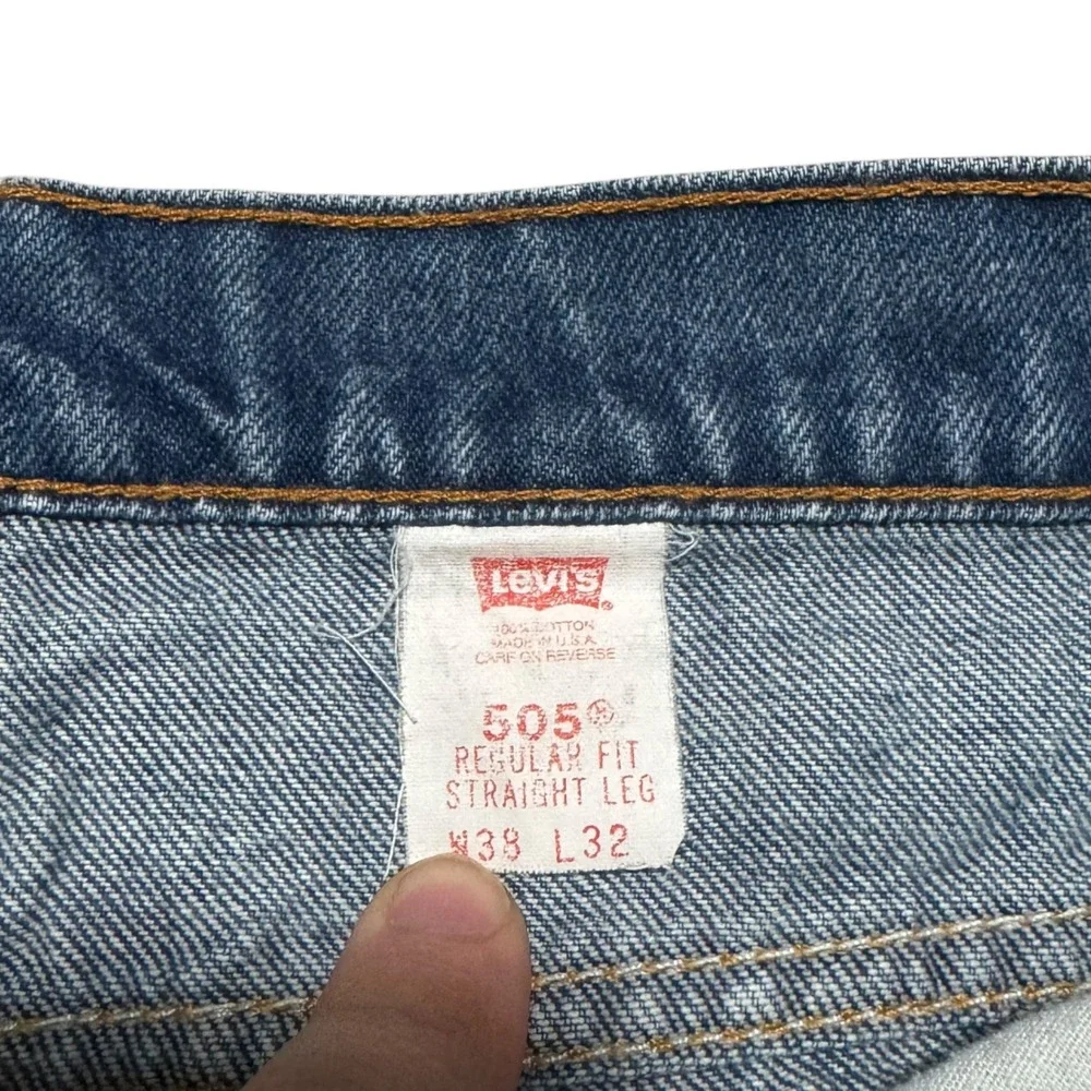 Vintage 1995 Levi's 505 Regular Fit Straight Leg Jeans Mens 38x32 (Fit 37x30.75)
